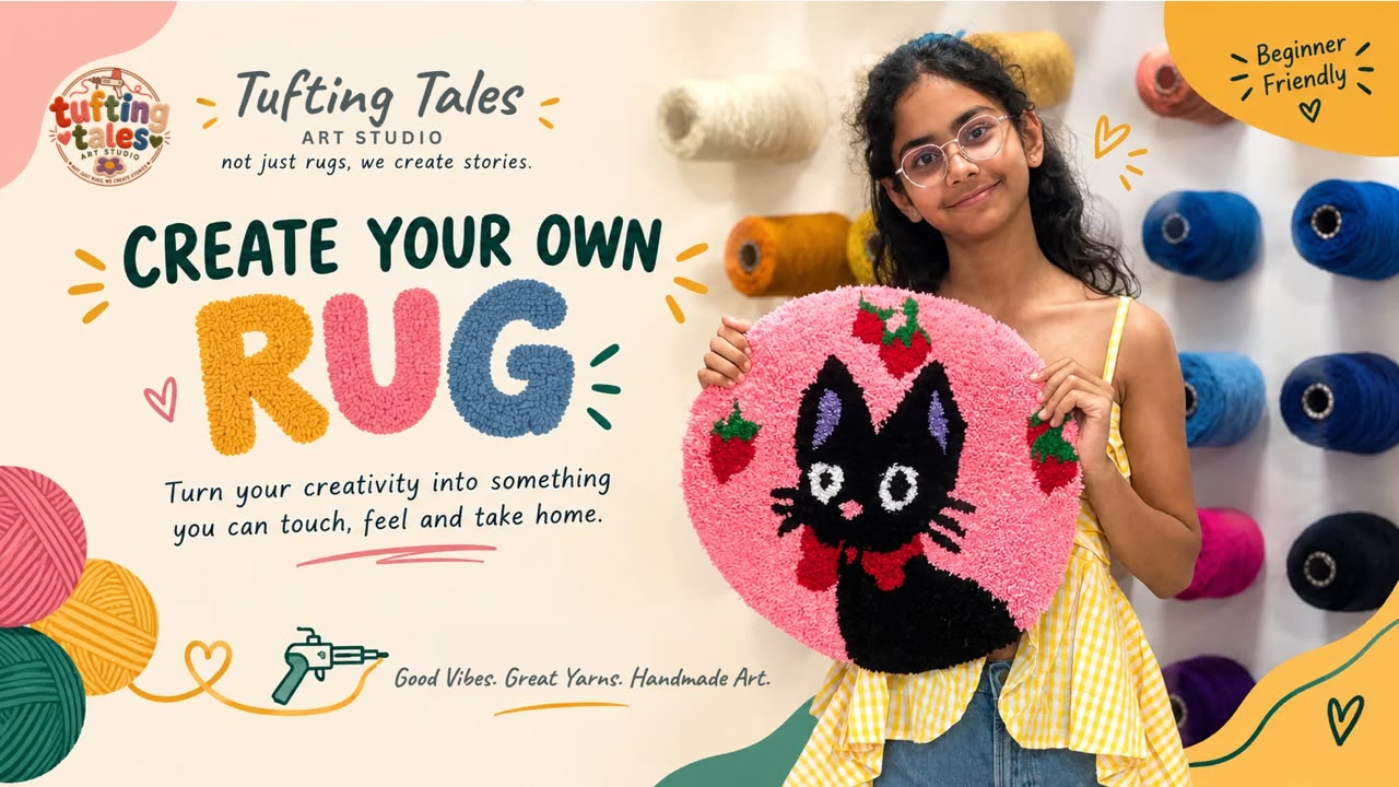 CREATE YOUR OWN RUG — Tufting Tales Art Studio 🧶✨